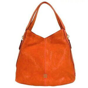 Givenchy Tinan Tote Bag Shoulder Handbag Crossbody Orange Leather B